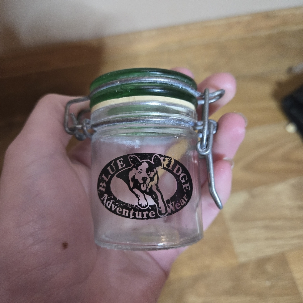 Blue Ridge Adventure Wear Glass Jar Soveniur